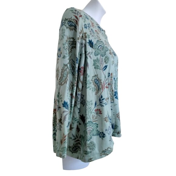 CJ Banks Size 2X Knit Cardigan Top Womens Floral Button Front Long Sleeve - Picture 4 of 9